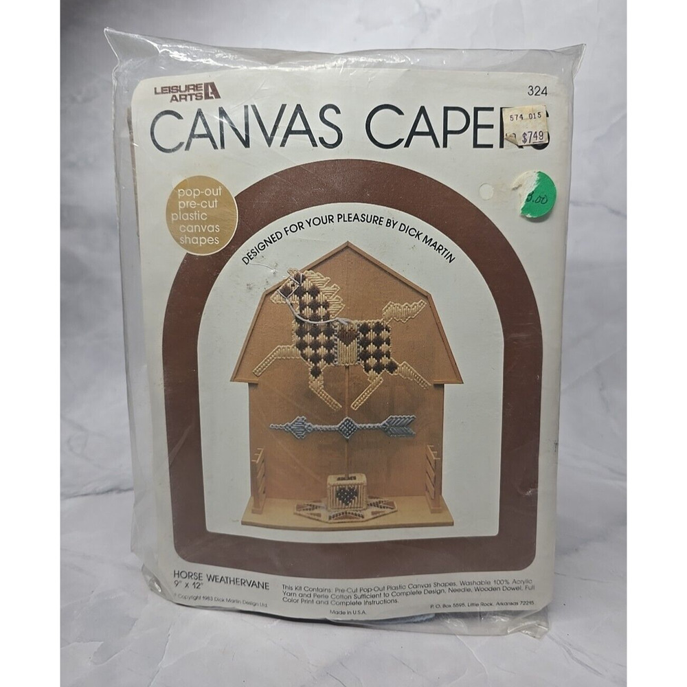 1983 Leisure Arts Canvas Capers Plastic Canvas Kit Horse Weathervane